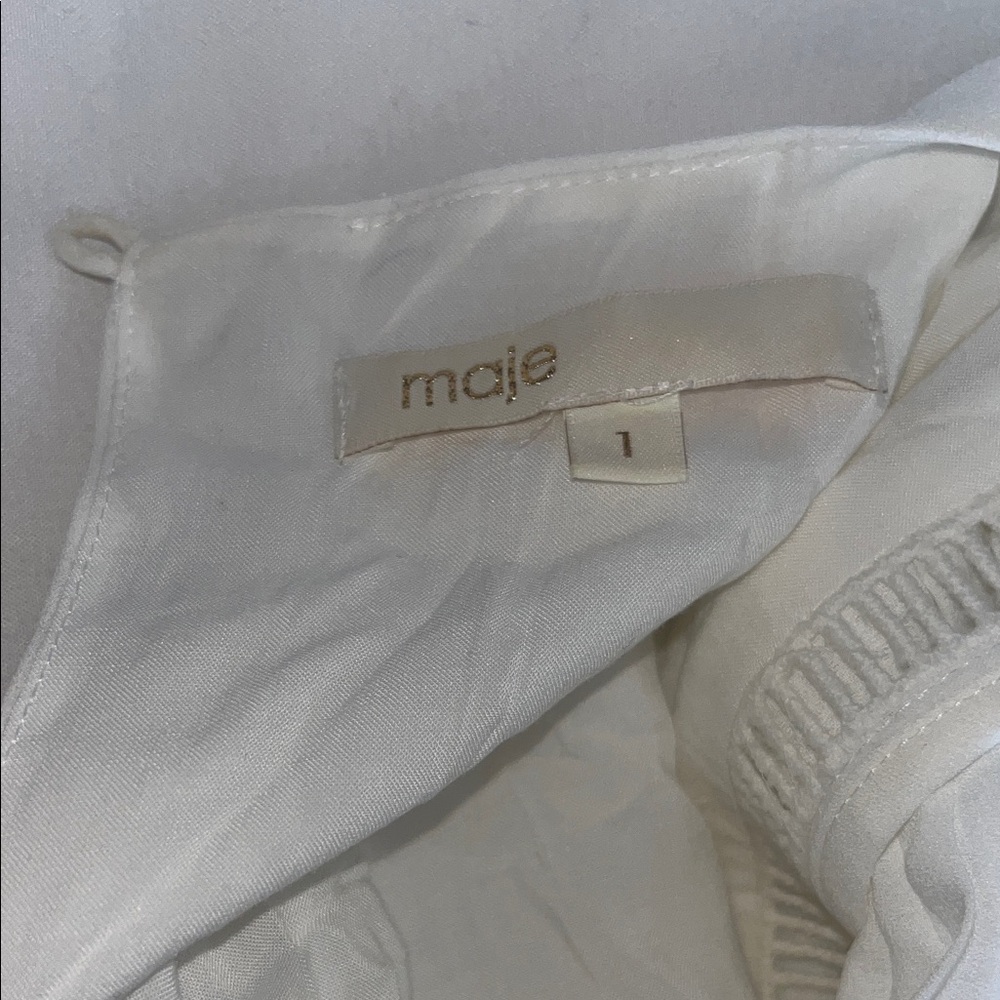 Maje White Ruffle Blouse - Picture 4 of 5